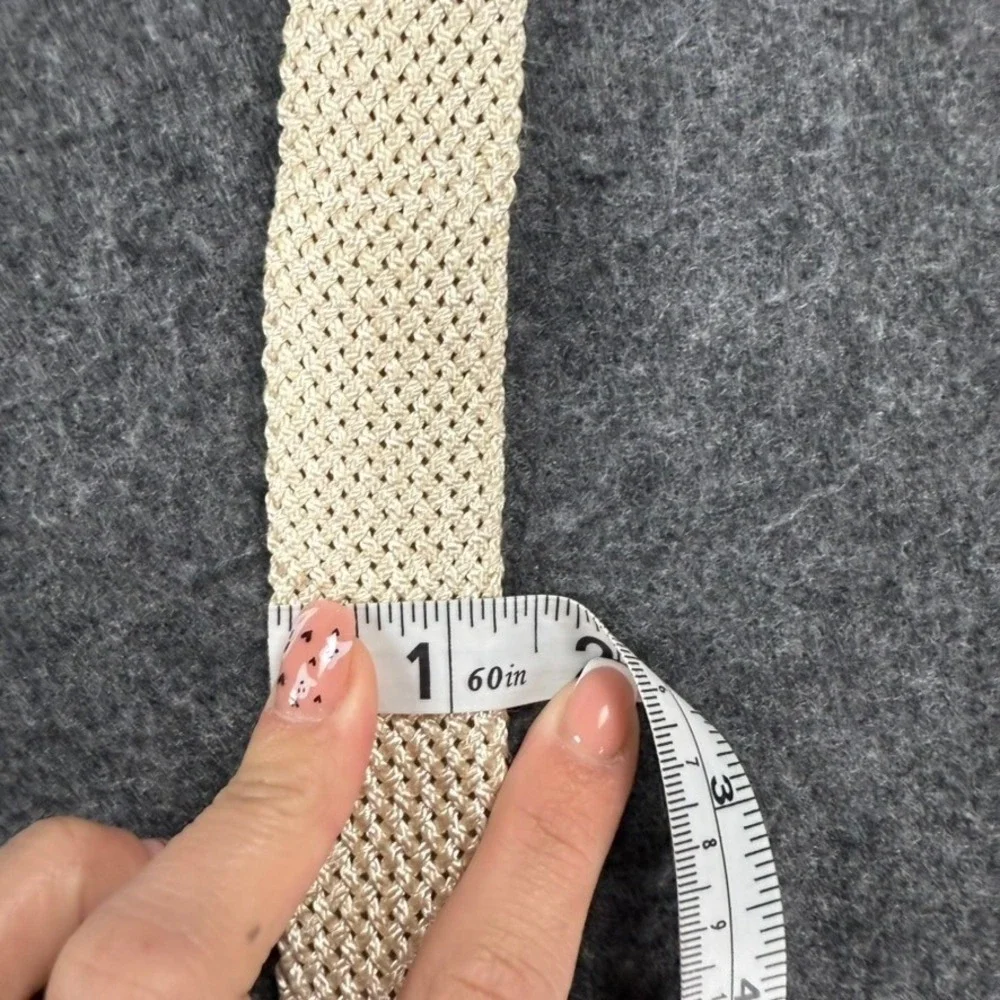 Trafalgar Woven Belt Mens Size‎ S Beige Leather Casual Preppy Dress Belt